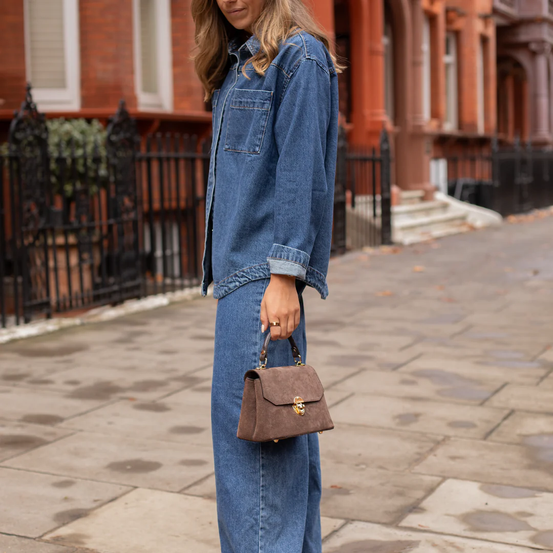 Suede Lucinda Top Handle - Image 10