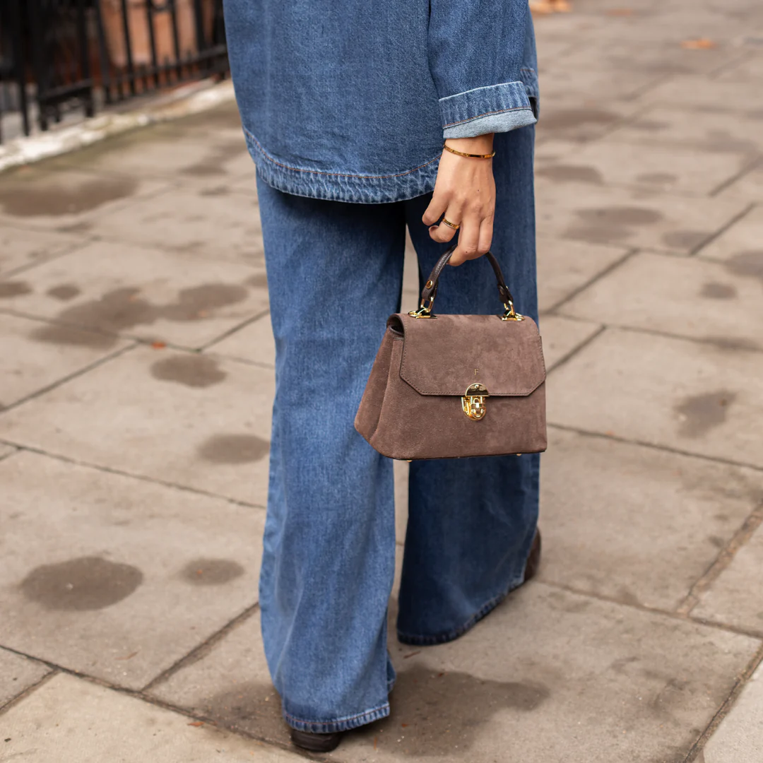 Suede Lucinda Top Handle - Image 11