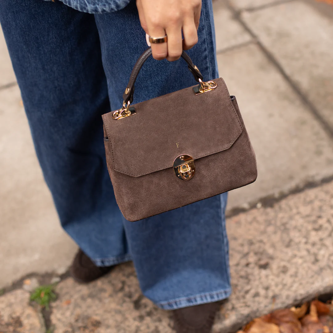 Suede Lucinda Top Handle - Image 12