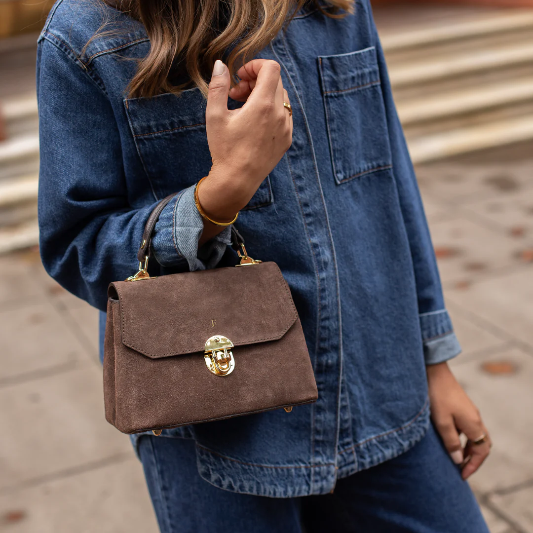 Suede Lucinda Top Handle - Image 5